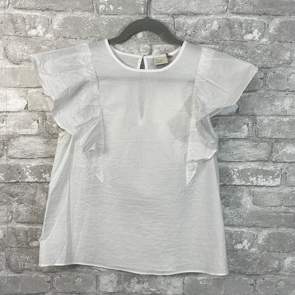 A New Day White Flutter Sleeve Top